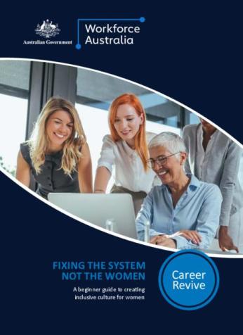 Cover of resource. Features image of four women looking at a laptop screen.