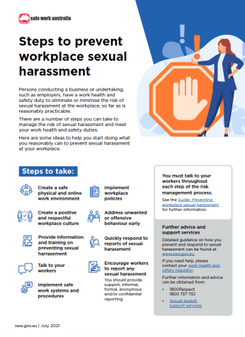 Steps to prevent workplace sexual harassment