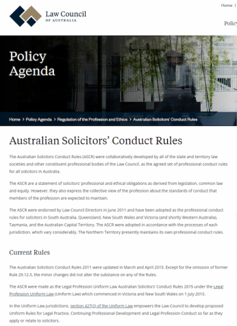 Australian Solicitors Conduct Rules