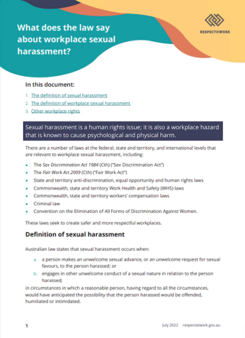 What does the law say about workplace sexual harassment